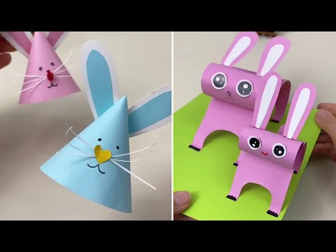 Cute Paper Animal Crafts | 4 Easy Origami Animals | DIY Paper Folding Crafts and Activities for Kids