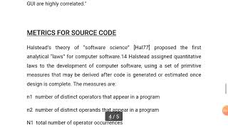 Software Engineering - User Interface design metrics and Metrics for source code - R.Ramkumar