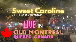 Sweet Caroline  ( Live Cover by Street Performer  In OLD MONTREAL ) Napasayaw ako !!! lol