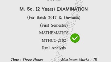 2017 Cdlu MSc Maths 1st Sem Real Analysis Question Paper