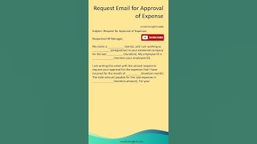 Request Email for Approval of Expense - Email Requesting Expense Approval