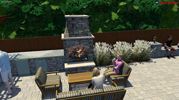 3D Patio Design - Fireplace / Spa / Outdoor Kitche...