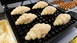 크림듬뿍! 10가지 다양한 크로와상 와플 - 크로플 / full of cream! 10 different croffles / korean street food