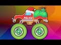 Rakasa Polisi Truk | Kendaraan Natal | selamat natal | video anak-anak | Monster Truck | Xmas Videos