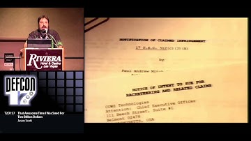 DEF CON 17 Hacking Conference Presentation By Jason Scott - That Awesome Time I Was Sued for Two Billion Dollars - Video and Slides