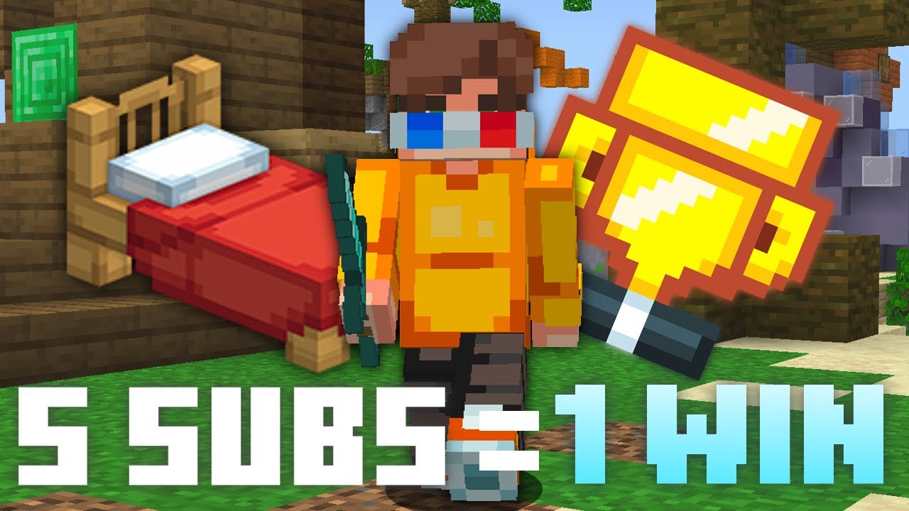 Hive Bedwars Live but 5 Subs = 1 WIN!
