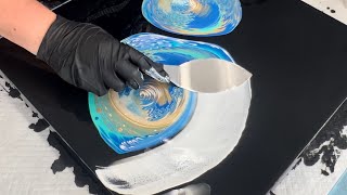 Fluid Art Technique Mash UP! Straight Pour - Swipe - Collab With @ChrisJeszeck