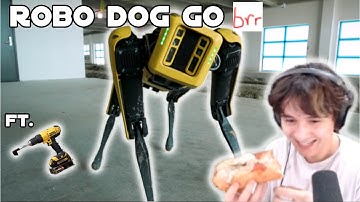 Michael Reeves looks into Boston Dynamics robot dog | ft. drill chan