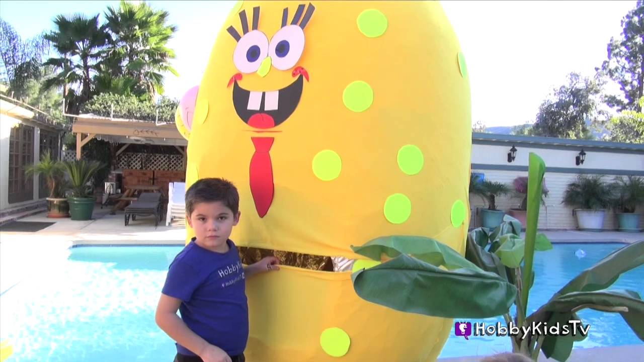 Giant SPONGEBOB Surprise Toy Egg with HobbyKidsTV