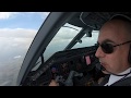 Cockpit view of landing in Prague