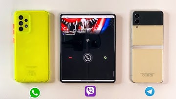 Samsung Galaxy Z Fold 3, Z Flip 3, A52s Triple Incoming Call WhatsApp, Viber, Telegrem Messendgers