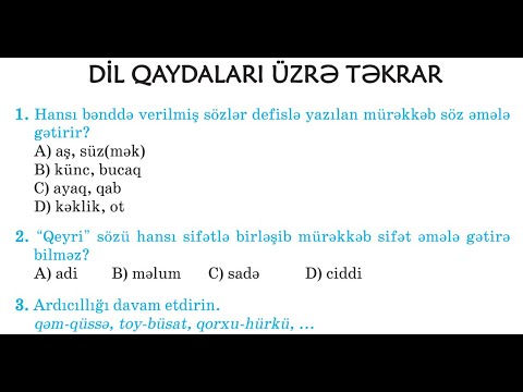 5 - ci sinif Azərbaycan dili. Dil qaydaları üzrə təkrar. Səh: 165, 166