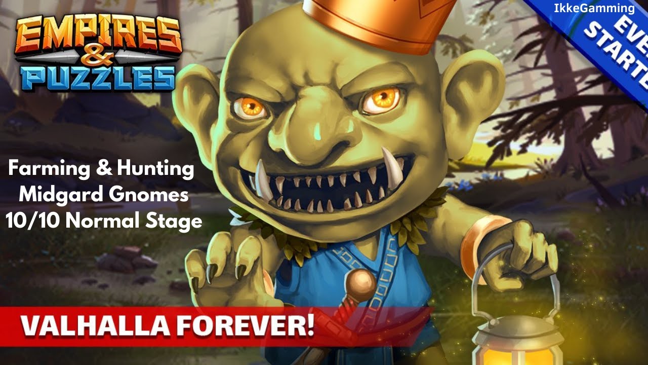 Empires & Puzzles - Valhalla Forever Farming/Hunting Midgard Gnomes 10/10  Normal Stage - YouTube