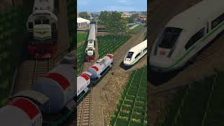 The High Speed Train Stopped Because a Train Was Crossing the Track #railroad #railway #train