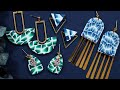 Sapphire Blue & Emerald Green Ombre Mosaic Inspired Polymer Clay Earrings Tutorial | Skinner Blend