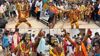 Potharaj Teenmaar Dance  Golconda Bonalu 2023 | Talwar Shiva Dance| Potharaj Superb Teenmaar Dance