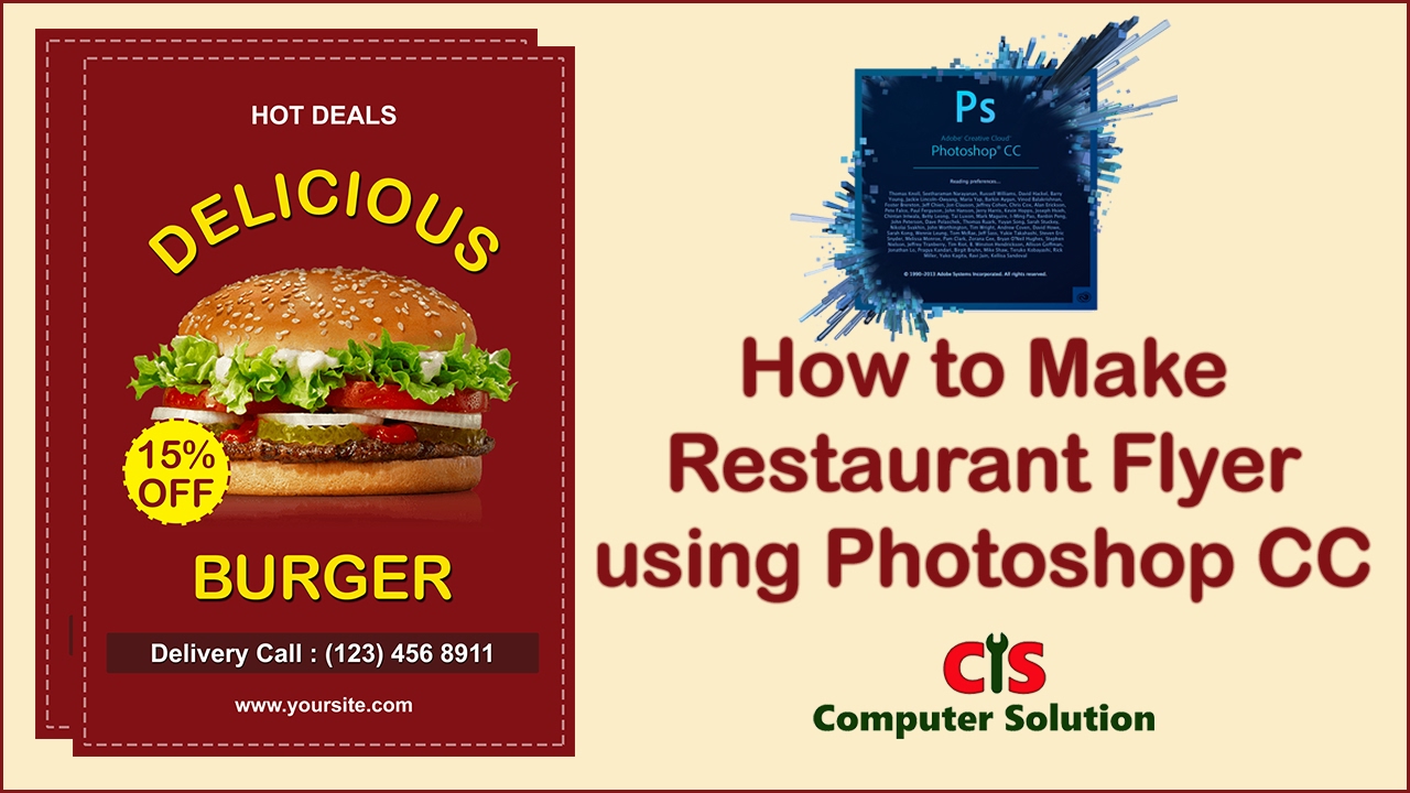 how to make restaurant flyer using photoshop cc youtube how to make a flyer for a restaurant