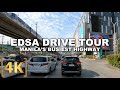 Driving on manilas busiest highway  edsa  pasay to caloocan full drive tour  4k  philippines