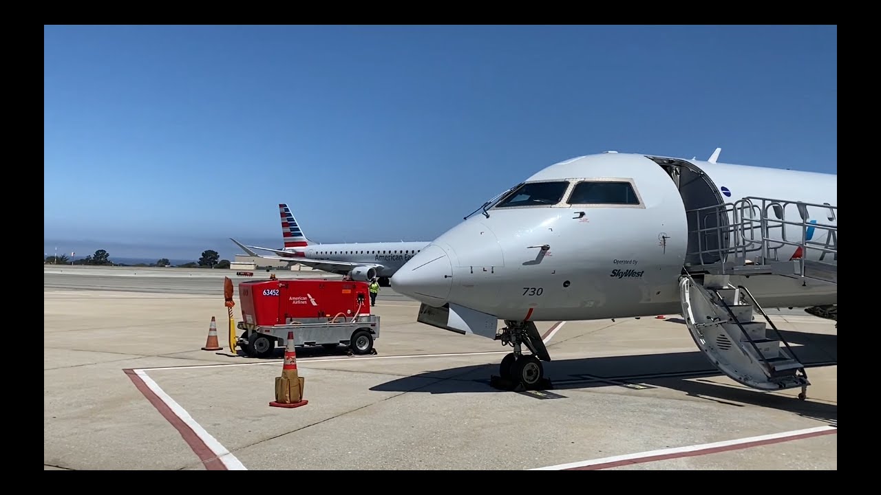 American Eagle CRJ-700 Landing in Monterey Regional Airport | Monterey, CA (MRY)