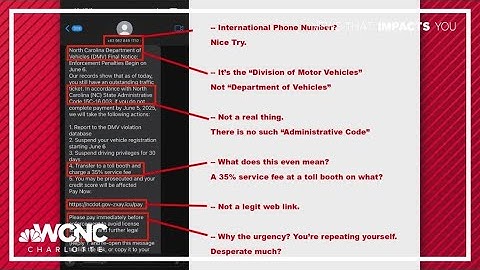 NCDOT warning about new text scam