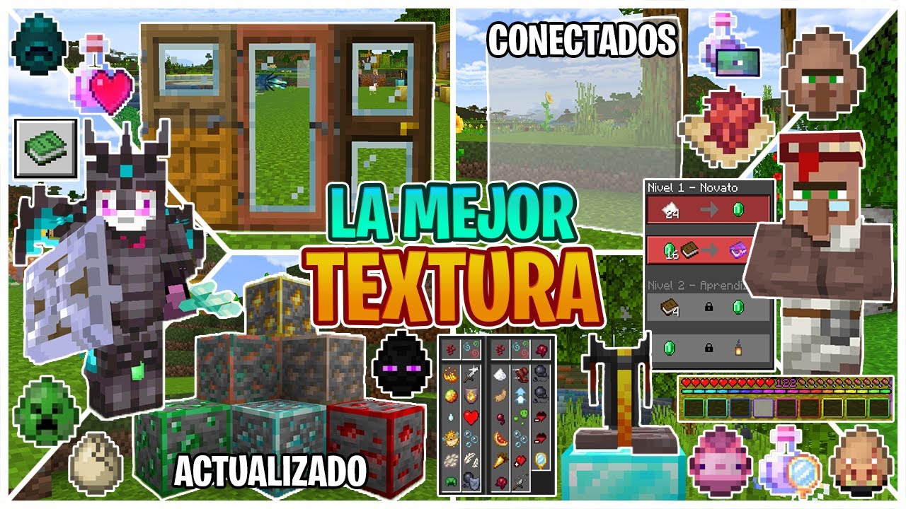 ✓🟢👉 TOP 5 LAS MEJORES TEXTURAS para tu, MinecraftBedrock