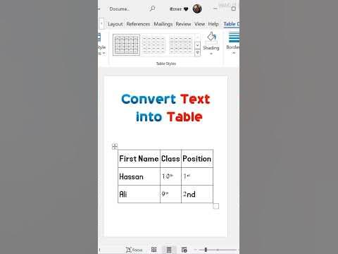 How to Convert Text to Table in MS Word | Shortcut to Change Text to ...