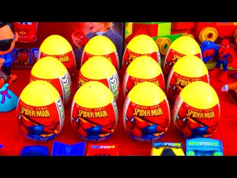 12 Spider-Man Surprise Eggs Marvel Heroes Easter Unboxing Superheroes Hot Toys from Spiderman Movie!