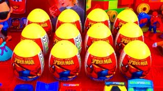 12 Spider-Man Surprise Eggs Marvel Heroes Easter Unboxing Superheroes Hot Toys From Spiderman Movie