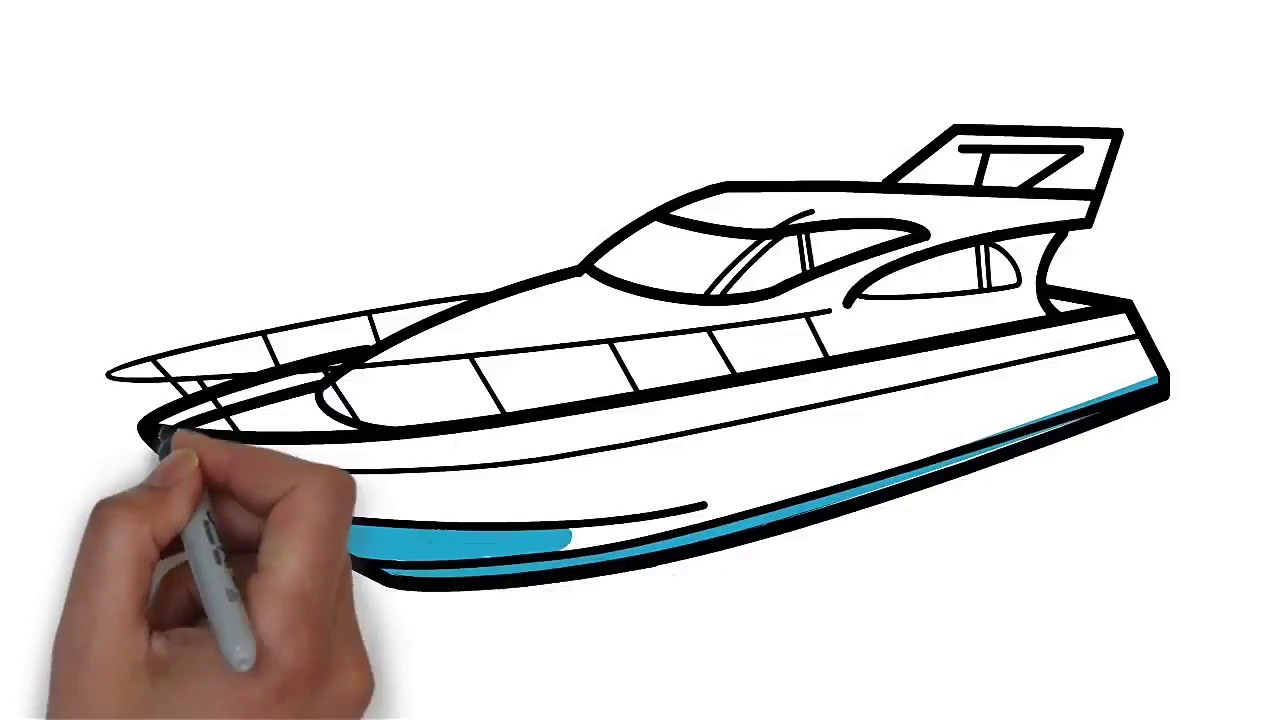 Yacht Drawing Tutorial - How to draw Yacht step by step