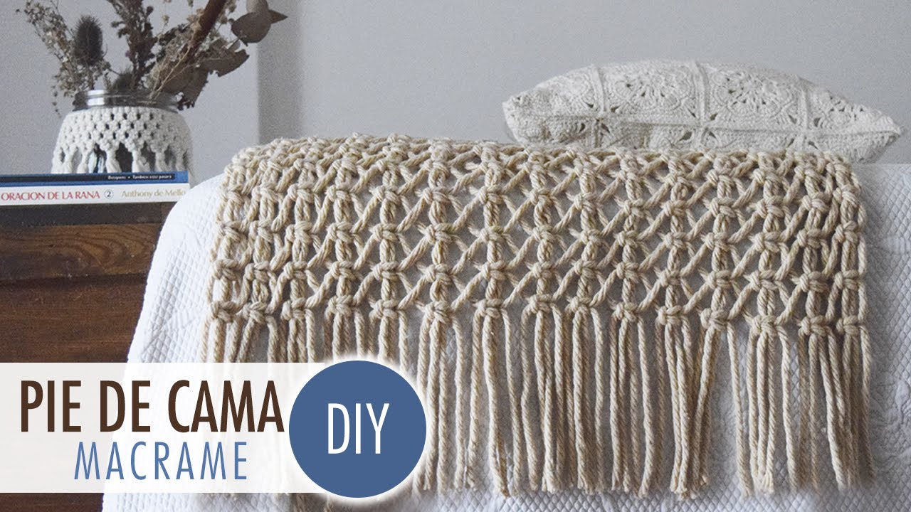 Pie de cama - Macrame - Paso a paso - DIY - Foot of bed - Variante de Punto Plano