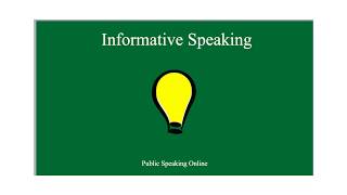 Public Speaking Online  - Informative Speaking