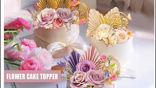 DRWATE Flower Cake Toppers Butterfly Cake Decorations Happy Birthday Cake Toppers