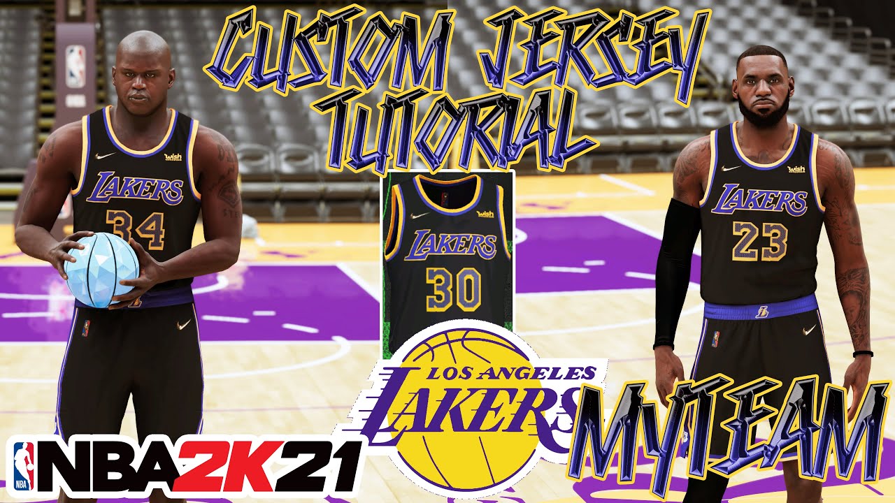 LA LAKERS CUSTOM JERSEY TUTORIAL! BLACK PURPLE MAMBA UNIFORM! NBA