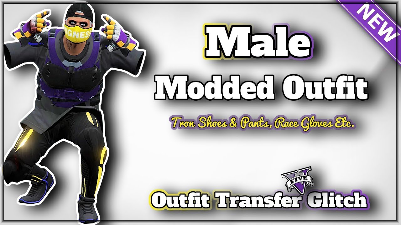 GTA5 Male Components I *NEW* Male Modded Outfit! (Tron Shoes, Race Gloves & More!)