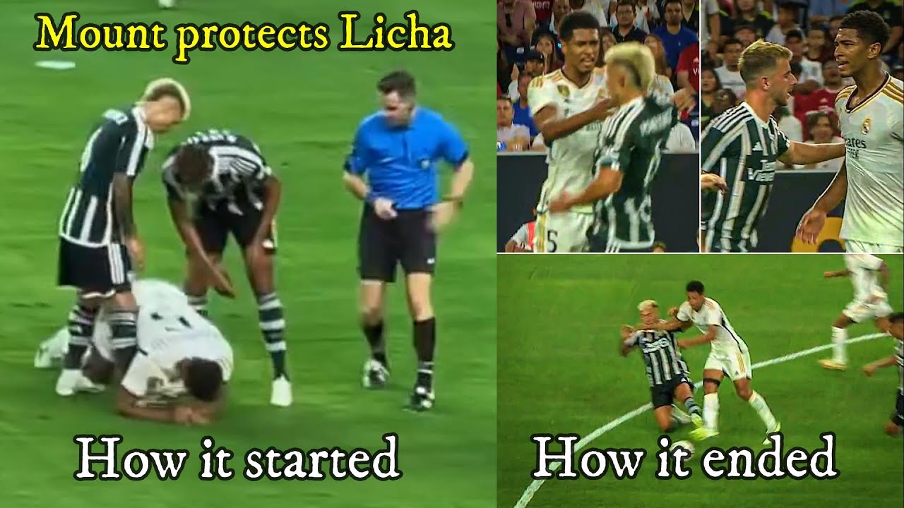 Mason Mount protects Lisandro Martinez vs Jude Bellingham as Real Madrid win 2-0 over Man United