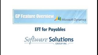 MS Dynamics GP -  EFT for Payables