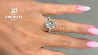 Lunith 5 75 Carat Oval Cut Lab Grown Diamond Ring in 18k White Gold