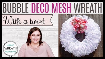 DECO MESH BUBBLE MESH WITH A TWIST | 21 INCH DECO MESH WREATH | WEDDING BABY SHOWER SUMMER WREATH