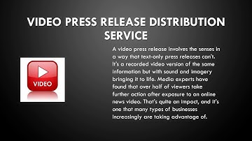 Video Press Release Distribution