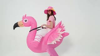 Inflataed Riding Flamingo Costume Adult Cosplay Fancy Dress for Entertainment