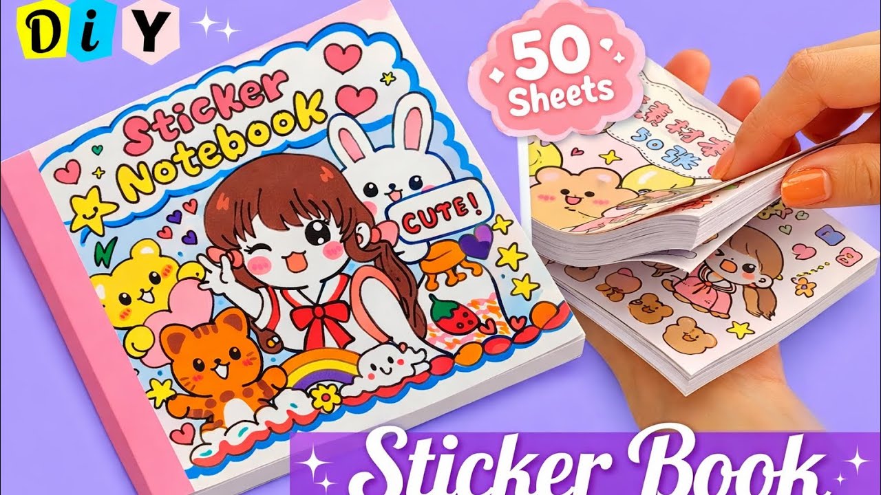 DIY Cute Sticker Book /How to make a sticker book at home / Handmade ...