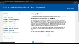 Welcome Message for ACA 122-IN05 (Fall 2023)