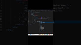 Create table in html just 30🔥 second  #education #short #html #viral #shorts #ytshorts #trending