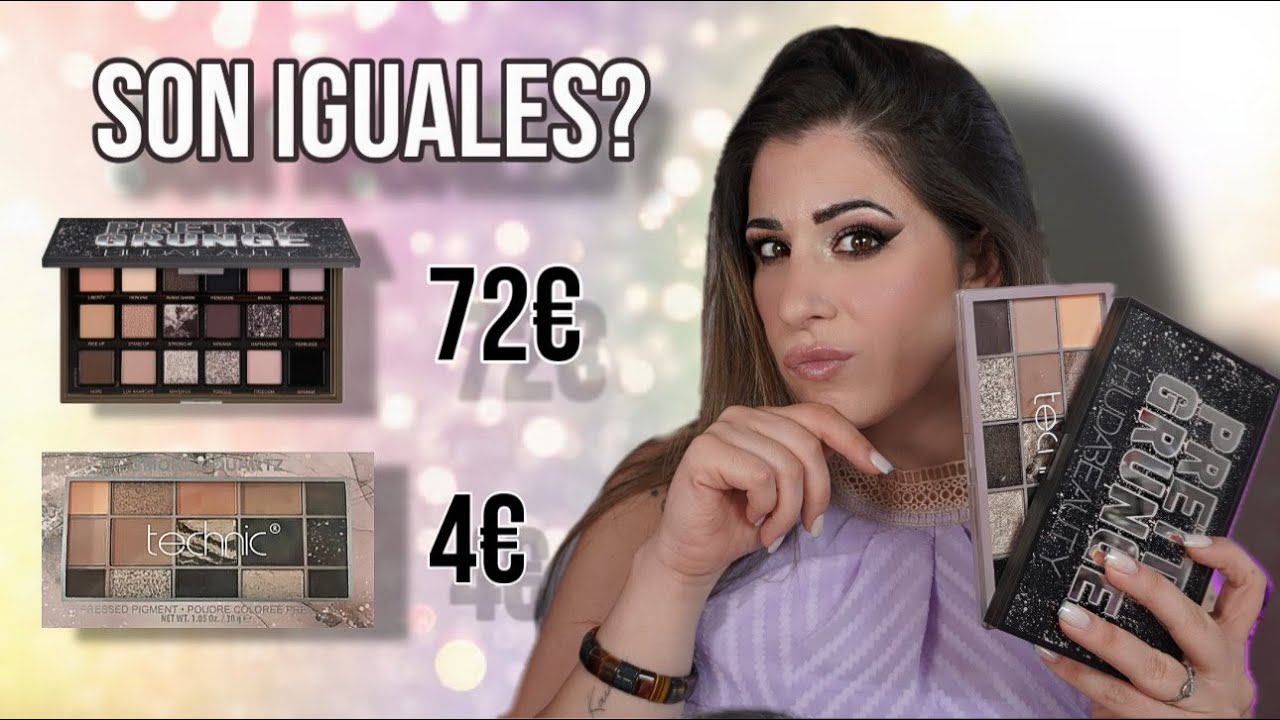 Pretty Grunge HUDA BEAUTY VS  Smokey Quartz TECHNIC 🥷Son iguales? Swaches, look y comparativa 💖