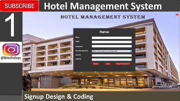 1. Hotel Management System in java - Signup Page (JFrame, Mysql Database, Netbeans IDE)