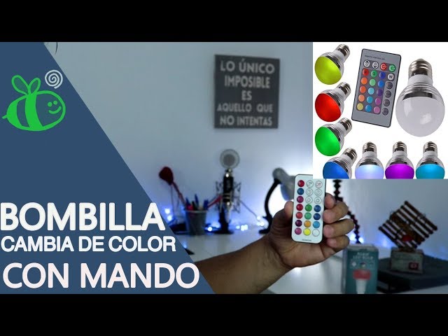 BOMBILLA LED COLORES Multicolor Lampara con mando a distancia Barata