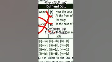 Duff & Dutt Model Set 5 Drama MCQ answer Class 12 Sem 3 #duffanddutt2025 #modelsetsolution #wbchse