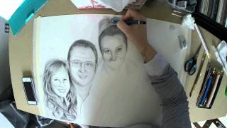 Drawing A Family Portrait Pencil And Oil Paint Youtube