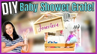🔴 PINTEREST INSPIRED BABY SHOWER GIFT IDEA 2021 \/ DIY baby shower crate | HOMEMAKING WITH RUBY