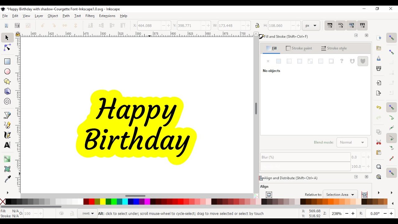 inkscape cricut text shadow